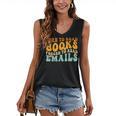 Groovy Born To Read Books Forced To Read Emails Reading Women's V-Neck Tank Top