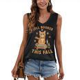 Halloween Fully Booked This Fall Book Ginger Cat Reading Women's V-Neck Tank Top