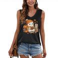 Halloween Ghost Reading Book Lovers Coffee Girl Women Women's V-Neck Tank Top Halloween Ghost Reading Book Lovers Coffee Girl Women Women's V-Neck Tank Top