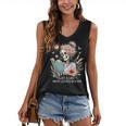 Just A Girl Who Loves Books Messy Bun Book Skeleton Bookworm Women's V-Neck Tank Top Just A Girl Who Loves Books Messy Bun Book Skeleton Bookworm Women's V-Neck Tank Top