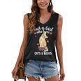 Just a Girl Who Loves Cats And Books Reading Cat & Bookworm Women's V-Neck Tank Top
