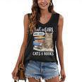 Just a Girl Who Loves Cats And Books Women's V-Neck Tank Top