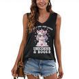 Just a Girl Who Loves Unicorns & Books Bookish Unicorn Love Women's V-Neck Tank Top