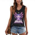 Kawaii Axolotl Cute Axolotls Reading Book Women's V-Neck Tank Top