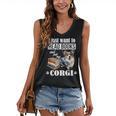 Kids Read Books & Pet My Blue Merle Corgi Lover Women's V-Neck Tank Top Kids Read Books & Pet My Blue Merle Corgi Lover Women's V-Neck Tank Top