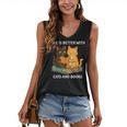 Life Is Better With Cats And Books Cute Cat Lover Women's V-Neck Tank Top Life Is Better With Cats And Books Cute Cat Lover Women's V-Neck Tank Top