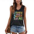 Literacy And Justice For All Protect Banned Books Library Women's V-Neck Tank Top Literacy And Justice For All Protect Banned Books Library Women's V-Neck Tank Top