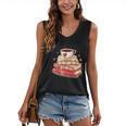 Love Book Coffee Heart Coquette Bow Valentines Day Women's V-Neck Tank Top Love Book Coffee Heart Coquette Bow Valentines Day Women's V-Neck Tank Top