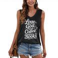 Love God Drink Coffee Read Books Christian Books Lovers Women's V-Neck Tank Top