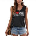 I Love My Introvert I Heart My Introvert Women's V-Neck Tank Top I Love My Introvert I Heart My Introvert Women's V-Neck Tank Top
