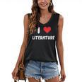 I Love Literature Heart Books Writing Reading Read Write Women's V-Neck Tank Top I Love Literature Heart Books Writing Reading Read Write Women's V-Neck Tank Top