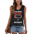 Low Social Battery Need Recharge Introvert Self-Care Women's V-Neck Tank Top Low Social Battery Need Recharge Introvert Self-Care Women's V-Neck Tank Top