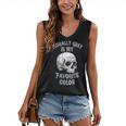 Morally Grey Is My Favorite Color Bookish Skull Women's V-Neck Tank Top