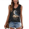 Night Owl Book Club Crescent Moon Late Night Reading Women's V-Neck Tank Top Night Owl Book Club Crescent Moon Late Night Reading Women's V-Neck Tank Top