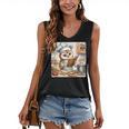 Owl Learning To Cook With Cookbook Chef Apron Stove Cooking Women's V-Neck Tank Top Owl Learning To Cook With Cookbook Chef Apron Stove Cooking Women's V-Neck Tank Top