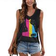 Pansexual Pride Celestial Cat Sitting Book LGBTQ Pan Colors Men Women Women's V-Neck Tank Top Pansexual Pride Celestial Cat Sitting Book LGBTQ Pan Colors Men Women Women's V-Neck Tank Top