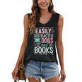 Pet Lover Easily Distracted By Dogs And Books Joke Men Women's V-Neck Tank Top
