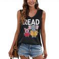 Pig Elephant Reading Cute Book Lover Bookworm Boys Girls Kid Women's V-Neck Tank Top