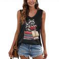 Raccoon Reading Books Matching Bookworm Readers Librarian Women's V-Neck Tank Top