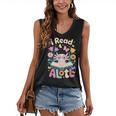 Reading Axolotl Book Lover Wildflowers Women's V-Neck Tank Top