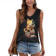 Reading Cat Books Cute Women's V-Neck Tank Top