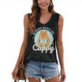 Reading Makes Me Cappy Bookworm Capybara Book Reading Women's V-Neck Tank Top
