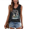 Reading Is Snow Much Fun Christmas Books Snowman Bookworm Women's V-Neck Tank Top