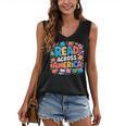 Reads Across Tee America Books Reader Reading Teacher Women's V-Neck Tank Top