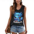 Readsolotl Blue Kawaii Axolotl Book Lover Reading Women's V-Neck Tank Top