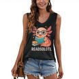 Readsolotl Kawaii Axolotl Reading Book Lover Women's V-Neck Tank Top Readsolotl Kawaii Axolotl Reading Book Lover Women's V-Neck Tank Top
