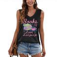Retro Books Are My Love Language Valentine Book Lovers Women's V-Neck Tank Top