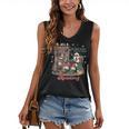 He Sees What You'Ve Been Reading Santa Christmas Bookish Women's V-Neck Tank Top