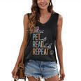 Sip Tea Pet Cats Read Books Repeat Book Cat Lover Women's V-Neck Tank Top Sip Tea Pet Cats Read Books Repeat Book Cat Lover Women's V-Neck Tank Top