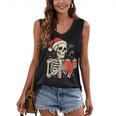Skeleton Reading Book Christmas Teacher Librarian Book Lover Women's V-Neck Tank Top Skeleton Reading Book Christmas Teacher Librarian Book Lover Women's V-Neck Tank Top