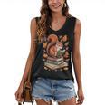 Squirrel Reading Book Lovers Fall Leaves Library Books Women's V-Neck Tank Top