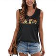 Turkey Reading Books Fall Thanksgiving Teacher Book Lovers Women's V-Neck Tank Top