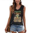 Unearth a Story Triceratops Dinosaur Reading Books Cute Dino Women's V-Neck Tank Top Unearth a Story Triceratops Dinosaur Reading Books Cute Dino Women's V-Neck Tank Top