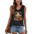 Vintage Ghost Book Reading Pumpkin Gothic Halloween Teachers Women's V-Neck Tank Top