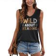 Wild About Reading Animal Bookworm Library Book Lover Reader Women's V-Neck Tank Top