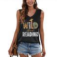 Wild About Reading Books Animal Theme Bookworm Library Day Women's V-Neck Tank Top Wild About Reading Books Animal Theme Bookworm Library Day Women's V-Neck Tank Top