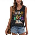 Wild About Reading Books Reader Bookworm Animals Book Lover Women's V-Neck Tank Top Wild About Reading Books Reader Bookworm Animals Book Lover Women's V-Neck Tank Top