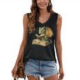 Women's Dragon Bookworm Reading Book Graphic Women's V-Neck Tank Top Women's Dragon Bookworm Reading Book Graphic Women's V-Neck Tank Top