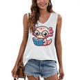 Adorable Book Lover Axolotl With Reading Glasses Cute Women's V-Neck Tank Top