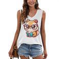 Adorable Book Lover Chipmunk With Reading Glasses Cute Premium Women's V-Neck Tank Top