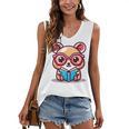 Adorable Book Lover Quokka With Reading Glasses Cute Women's V-Neck Tank Top