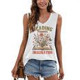 Book Lover Reading Bookish Floral Reading Powers Imagination Women's V-Neck Tank Top