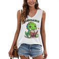 Book Lover Reading Dinosaur Readosaurus Library Women's V-Neck Tank Top