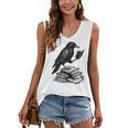 Book Raven Vintage Dark Academia Literature Reading Women's V-Neck Tank Top