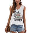 Books Are My Therapy Coffee Books Flowers Bookish Book Lover Women's V-Neck Tank Top Books Are My Therapy Coffee Books Flowers Bookish Book Lover Women's V-Neck Tank Top