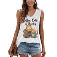 Coffee Cats And Books Lover For Women & Girls Coffee Women's V-Neck Tank Top Coffee Cats And Books Lover For Women & Girls Coffee Women's V-Neck Tank Top